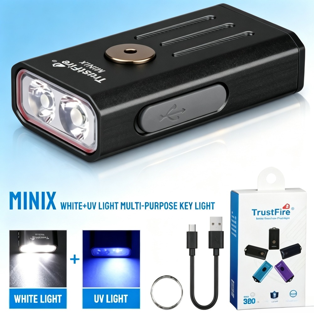 Edc Carry Flashlight - Mini linterna para llavero EDC, 320LM,