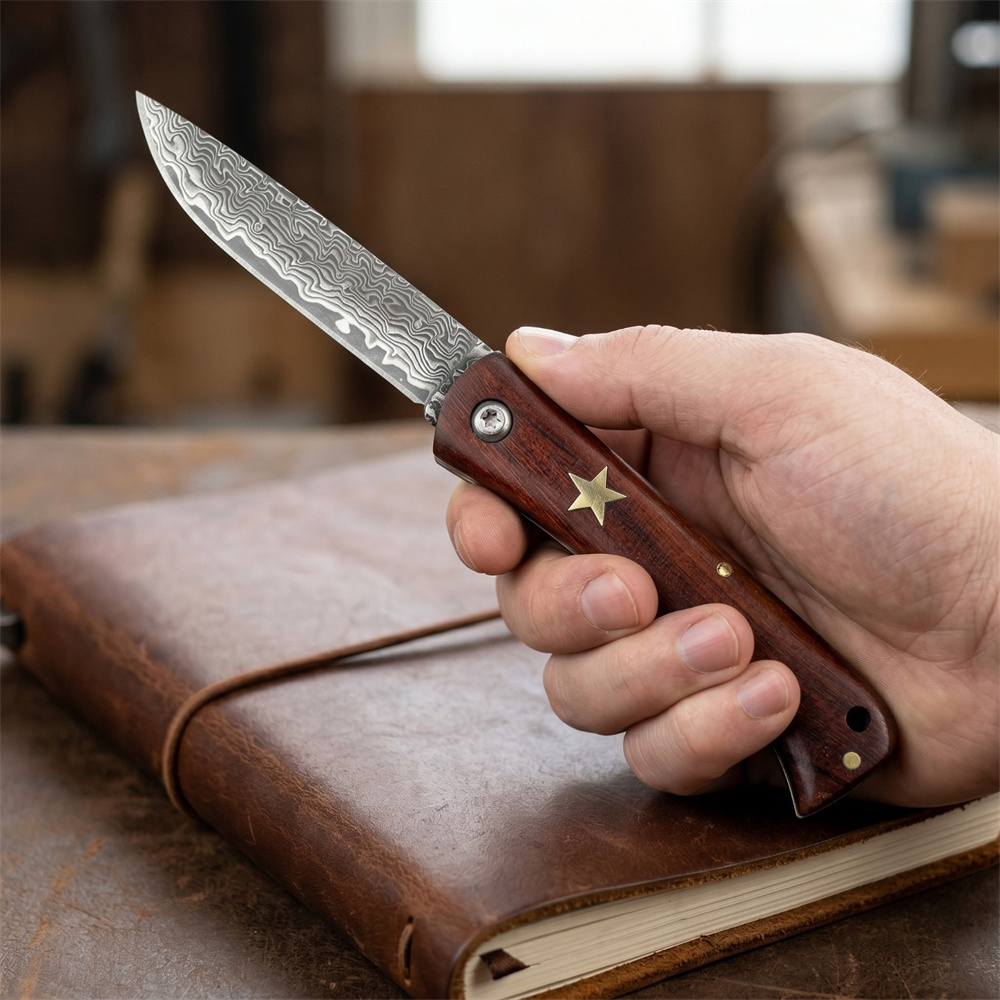 Edc Pocket Carry Fixed Blade - Cuchillo de Bolsillo Plegable Compacto de