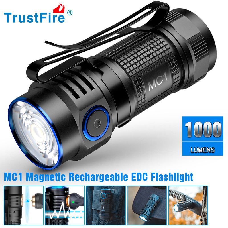 Trustfire MC1 linterna recarga - Edc Carry Flashlight reseña y precio